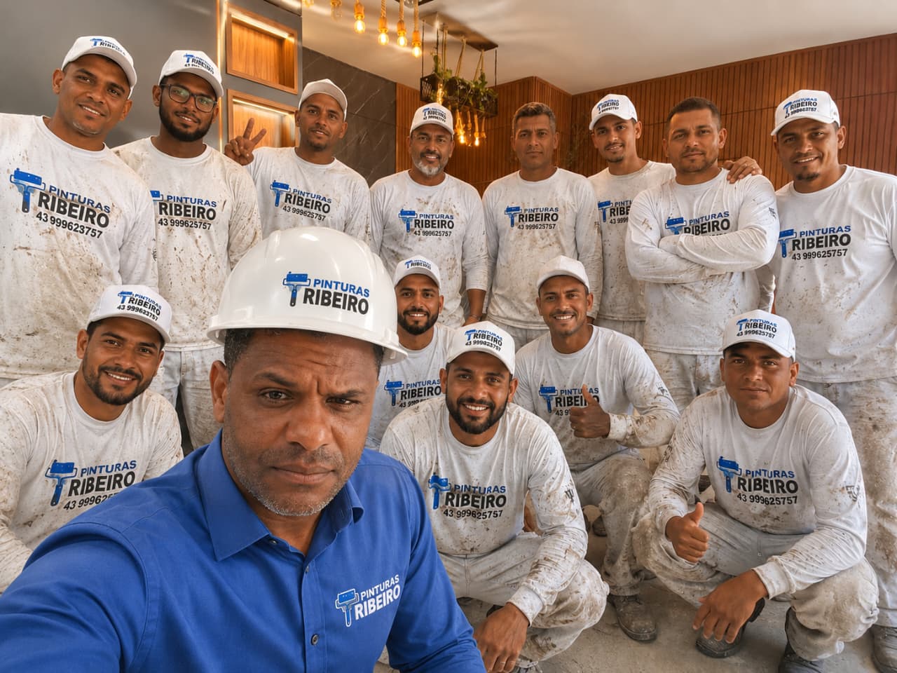 Equipe da Ribeiro Pinturas especializada em pintura predial, industrial e comercial